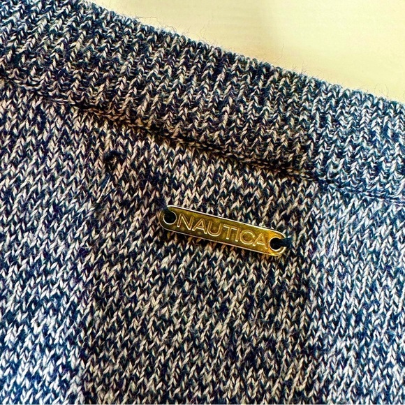 Nautica Sweater Nautical Sweater LS Top Pullover Blue Marled Anchor - Picture 6 of 6